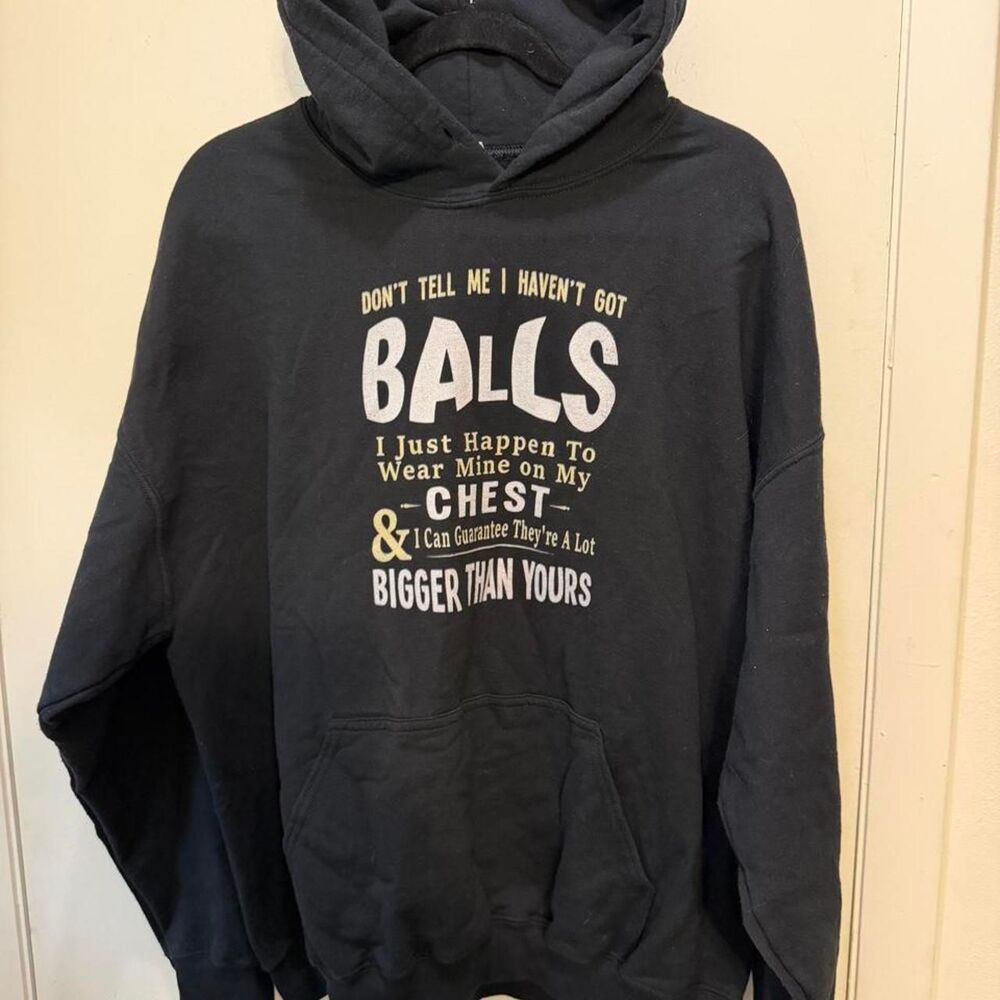 Gildan Men's Black and Grey Hoodie